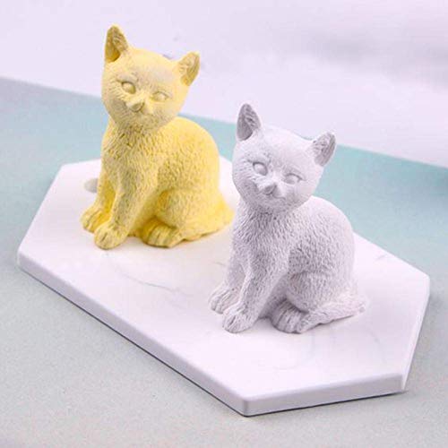 Suneast 3D Cat Molde de Silicona, Moldes de jabón de chocolate Cake Cupcake Candy Fondant Moldes Bandejas de cubitos de hielo Herramientas de decoración para hornear DIY - Rosa