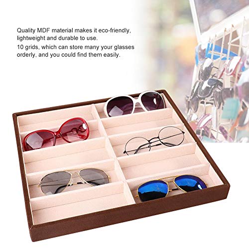 Sunglass Box 10 Grids Modern Glasses Organizer Eyeglass Display Storage Cases Gafas de sol Case Organizer Multiple Eyeglasses Display Case para Mujeres Hombres