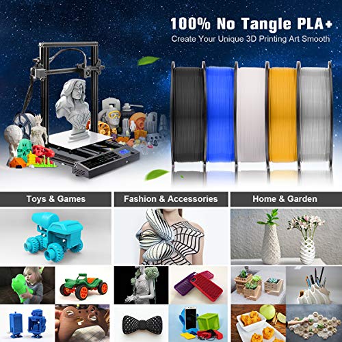 SUNLU PLA Filamento Impresora 3D, PLA plus Filamento 1.75mm, 3D Filamento PLA+, 1KG Gris