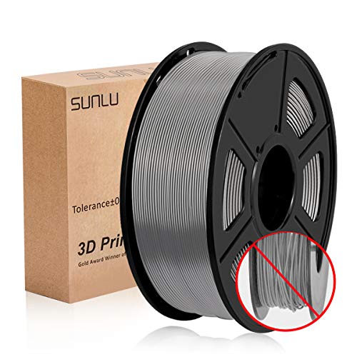 SUNLU PLA Filamento Impresora 3D, PLA plus Filamento 1.75mm, 3D Filamento PLA+, 1KG Gris