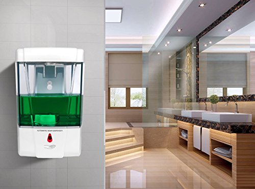 Sunsbell Automático Dispensador de jabón Montado en la Pared (700 ML) Sin Manos Sin Contacto para la Cocina Baño Comercial Público