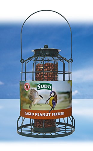 SUPA - Comedero de Cacahuetes enjaulado para pájaros Salvajes | disuade a Las Ardillas y pájaros más Grandes como Palomas y Palomas