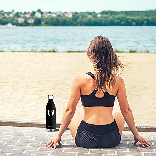 Super Sparrow Botella de Agua aislada al vacío de Acero Inoxidable, diseño de Pared Doble - 500ml - Sin BPA Gorra Deportiva con Gorra estándar - para Correr, Gimnasio, Yoga, Ciclismo