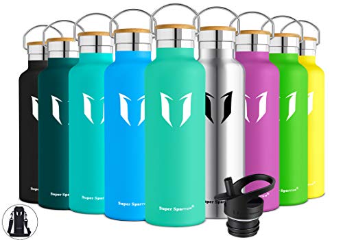 Super Sparrow Botella de Agua aislada al vacío de Acero Inoxidable, diseño de Pared Doble, Boca estándar - 500ml - Eco Friendly & BPA Gratis - para Correr, Gimnasio, Yoga, Ciclismo