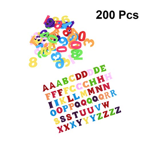 SUPVOX Juguete Educativo de 200 Piezas de Números de Fieltro Y Alfabetos para El Aprendizaje de Preescolar Contando Ortografía