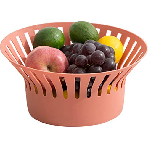 SUZONC Creativa Olla De Frutas Cesta De Frutas Sala De Estar Mesa De Café Hogar Estilo Nórdico Minimalista Drenaje Plato De Fruta Cocina Cesta De Lavado Rojo Óxido 27 * 14.5 * 8.5 Cm