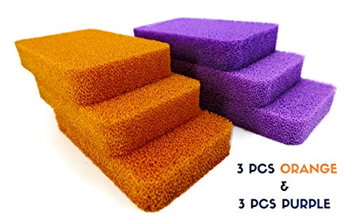 Syca Living Products Esponja de silicona para fregar | Paquete de 6 + soporte de esponja gratis, sin olor a moho, duradero, esponja de silicona