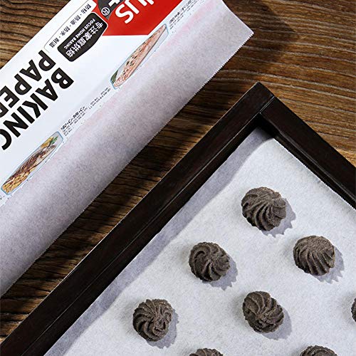 Sympuk 5 M/rollo De Papel De Hornear Fuerte, Absorbente De Aceite Y Antiadherente, Para Uso Alimentario, Papel De Aceite De Silicona De Doble Cara Disponible En Ambos Lados, Conveniente Para Cortar