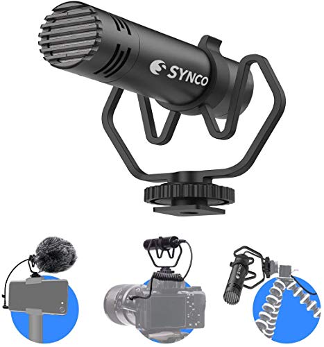 SYNCO M1 Micrófono-Cámara-Reflex-DSLR-Externo, Shotgun Micrófono Direccional para Camara y Móvil, Microfono DSLR Condensador Supercardioide Compatible para Cámara Canon, Sony, Nikon, Panasonic