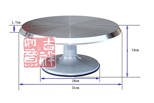 SZ5CGJMY ® Plato giratorio profesional de resistente aleación de aluminio para decoración de pasteles, 30 cm