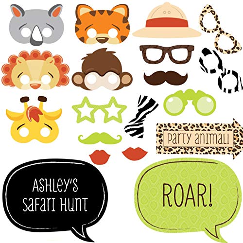 SZSMART 20 pcs Animal Photo Booth Atrezzo Animal Photocall DIY Photo Booth Props Cabina de Fotos Accesorios para Niños Niñas Decoraciones de Fiesta de Cumpleaños