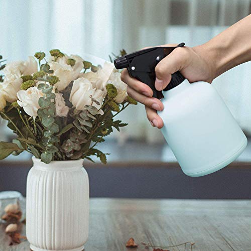 T4U 600ML Botella Spray Plantas Conjunto de 2, Flores Pulverizador de Aerosol Plástico Pequeña Frascos Regadera para Limpieza y Jardin (Azul)