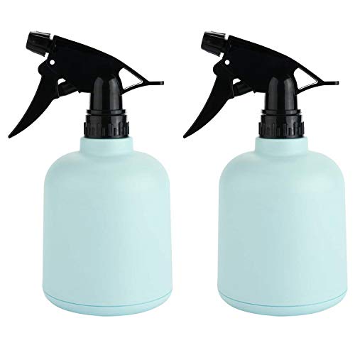 T4U 600ML Botella Spray Plantas Conjunto de 2, Flores Pulverizador de Aerosol Plástico Pequeña Frascos Regadera para Limpieza y Jardin (Azul)