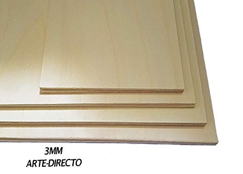 Tablero Contrachapado | Madera Maciza Abedul para Bricolaje, Manualidades | Ideal para Pirograbado, Corte por Laser, CNC Router, Modelado, Calado (A3, 3 UNIDADES)