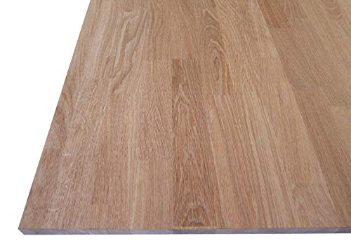 Tablero de Madera Maciza de Roble. Alistonado. Natural, sin Barniz. Para Muebles, Mesas, Encimeras Cocina. Corte a Medida: (Roble 1,9 cm, 50 x 30 cm - Pack 2uds)