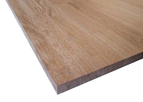 Tablero de Madera Maciza de Roble. Alistonado. Natural, sin Barniz. Para Muebles, Mesas, Encimeras Cocina. Corte a Medida: (Roble 1,9 cm, 50 x 30 cm - Pack 2uds)