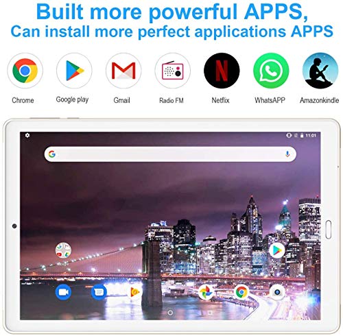 Tablet 10.1 Pulgadas YESTEL Android 9.0 Tablets con 3GB RAM & 32GB ROM y LTE Dual SIM Call, 5.0 MP + 8.0 MP HD la Cámara y 8000mAH-Plata