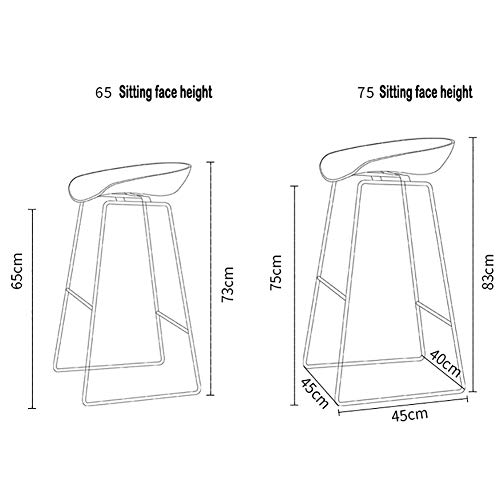 Taburete De Bar De Hierro Forjado NóRdico, Taburete Alto, Moderno Y Minimalista, Asiento CóModo De DiseñO ErgonóMico, Asiento Resistente Y FáCil De Limpiar para La Oficina/CafeteríA/Familia/Rest