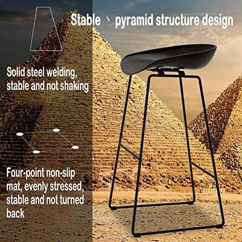 Taburete De Bar De Hierro Forjado NóRdico, Taburete Alto, Moderno Y Minimalista, Asiento CóModo De DiseñO ErgonóMico, Asiento Resistente Y FáCil De Limpiar para La Oficina/CafeteríA/Familia/Rest