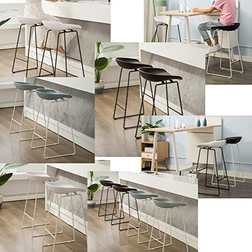 Taburete De Bar De Hierro Forjado NóRdico, Taburete Alto, Moderno Y Minimalista, Asiento CóModo De DiseñO ErgonóMico, Asiento Resistente Y FáCil De Limpiar para La Oficina/CafeteríA/Familia/Rest