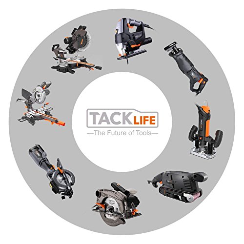 TACKLIFE Papeles de Lija, 50PCS Lijas de 40, 60, 80, 100, 240 Granos, para Lijadora Eléctrica de 140x140x100mm, Papeles Abrasivos con 5 Agujeros, Seco y Cambio Rápido con Gancho y Bucle Durable, ASD2A