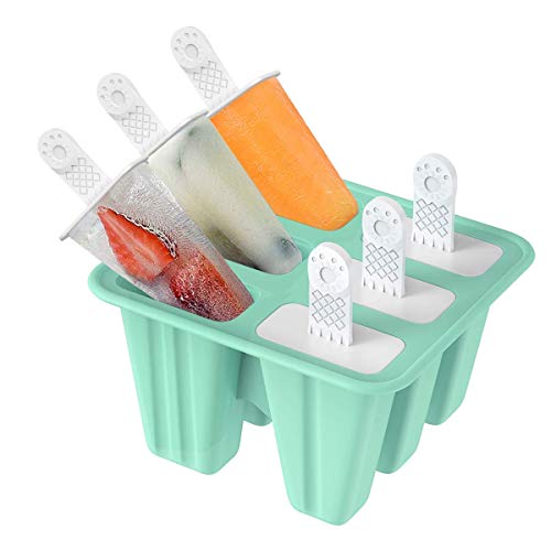 TAIYUNWEI - Moldes para cubitos de hielo, de silicona, con 6 huecos y 6 varillas, silicona alimentaria certificada por la FDA y BPA libre de moho del hielo.