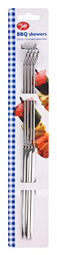 Tala 4 X Metal BBQ Kebab Meat Chocolate Fountain Fruit Skewers 30cm