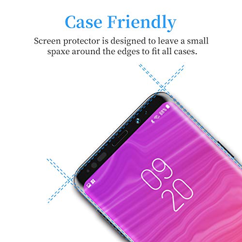 TAMOWA Protector de Pantalla para Samsung Galaxy S8 Plus [2 Piezas], 3D Bordes Redondeados Vidrio Templado Antibalas Pelíula Protectora con Dureza 9H, Anti-Huella Digital, Anti-Burbujas - Negro