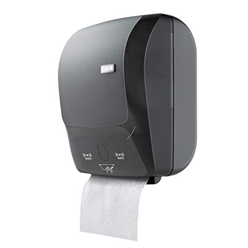 TangMengYun Toalla de Papel de Corte automático dispensador montado en la Pared Titular de Carga Humana de inducción del Corte del Papel de baño Cocina (Color : Black)