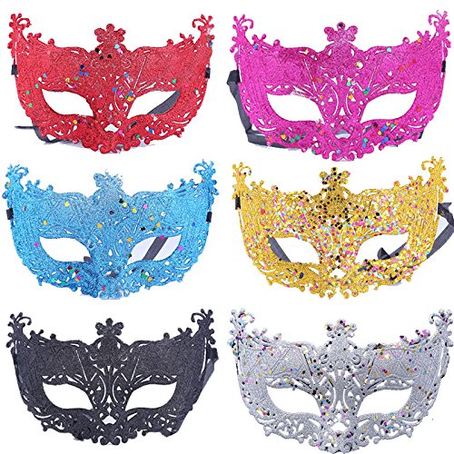 TANKASE El diverso traje de los trajes del carnaval de las máscaras de los máscaras de los colores 6pcs