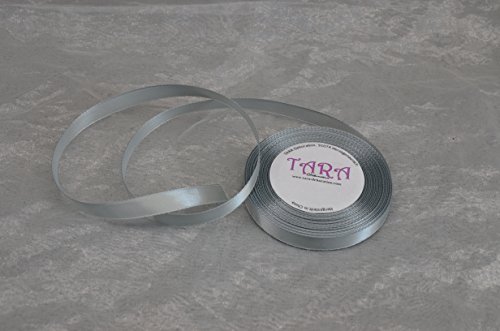 Tara - Cinta decorativa de raso de 32 m, 6 mm (137 gris) / cinta decorativa de lazo para regalo de boda o comunión