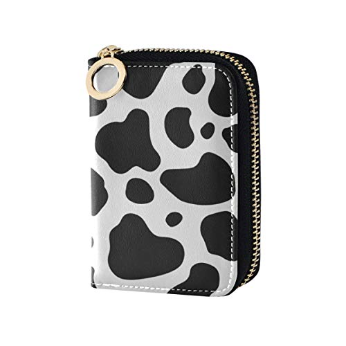 Tarjetero con Cremallera Marrón y Blanco Chocolate Animal Monedero/Tarjeta de Crédito Monedero Cuero de PU Cremallera Alrededor Estuche para Tarjetas de tamaño Compacto para Mujeres Señoras Niñas C