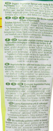 Tartex Organic Herbal and Garlic Pate Tube 200 g (Pack of 4)