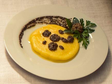 Tartufi Bianconi, POLENTA con Hongos PORCINI, Harina de maíz, hongos porcini 2% (Boletus Edulis y grupo relacionado), plantas aromáticas, Made in Italy, Umbria, 400 gr