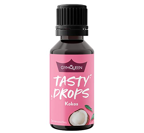 Tasty Drops de GymQueen 30 ml | Gotas de sabores sin calorías, sin azúcar y sin grasa | Gotas de aroma para endulzar la comida | Coco