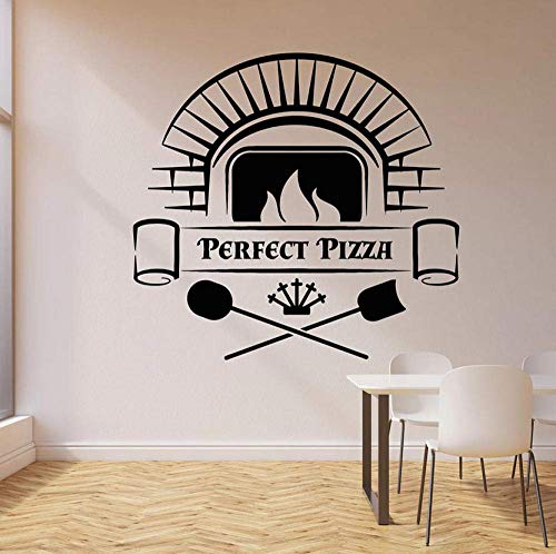 Tatuajes De Pared Letras Perfecta Tienda De Pizza Horno De Panadería Cocina Italiana Restaurante Decoración De Interiores Vinilo Ventana Pegatinas Mural 57X60Cm