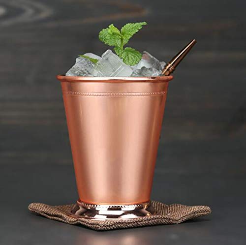 Taza de acero inoxidable con diseño de moscú de Mint Julep, 400 ml con pajita para beber oro rosa