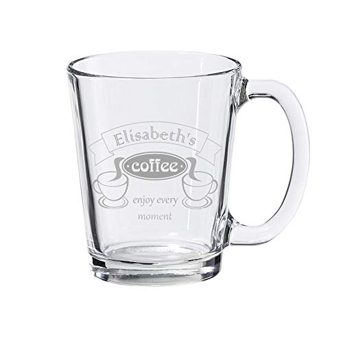 Taza de café o té personalizada con grabado - Grabado sobre vidrio transparente