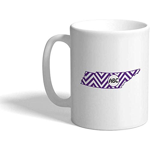 Taza de café personalizada 330 ml Monograma personalizado Tennessee Una taza de té de cerámica blanca