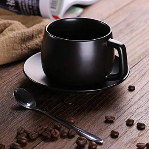 Taza Hotel Café Taza Juego de Tazas de café Creativo Cerámica de Simple Juego de café Juego de 6 Piezas para el hogar Taza y Plato de café con Cuchara Taza de Agua 1 Taza 1 Plato 1 Cuchara 250 ml