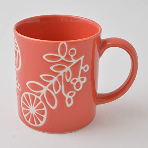 Taza japonesa Hasami-Yaki de cerámica, taza de té, 250 ml, fabricada en Japón, color naranja y rojo 302-11