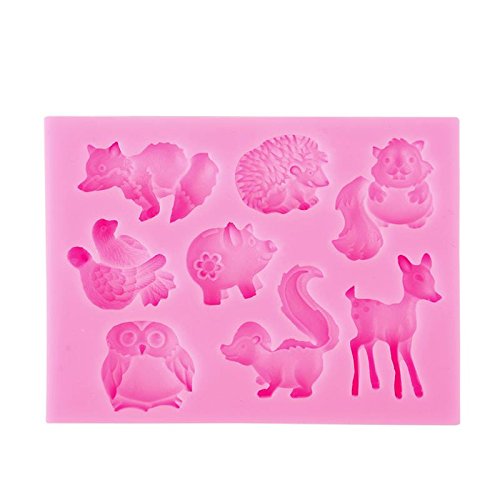 Teabelle Lovely Animal Forma Silicona Fondant Moldes de Pastel Herramienta Decor Cocina