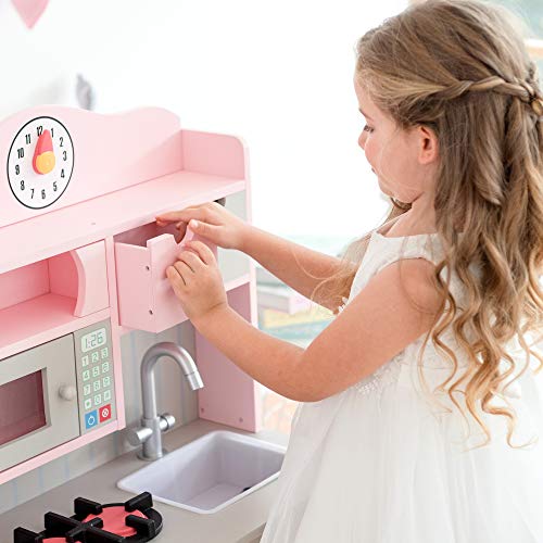 Teamson Kids- Florence Kitchen Jugar cocina, Color rosa (TD-11708P)