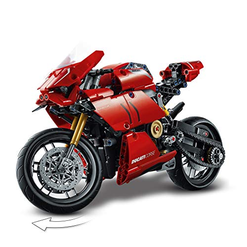 Technic Ducati Panigale V4 R Motocicleta, Modelo de Exhibición Superbike coleccionable, multicolor (Lego ES 42107)