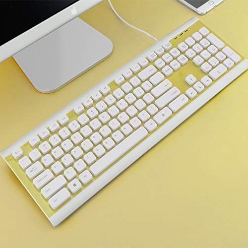 Teclado ergonómico teclado de computadora teclado luminated E-Sports Juego lavable con conexión de cable del teclado, portátil Computadora de Escritorio KeyboardFast de colocación, el teclado del inte