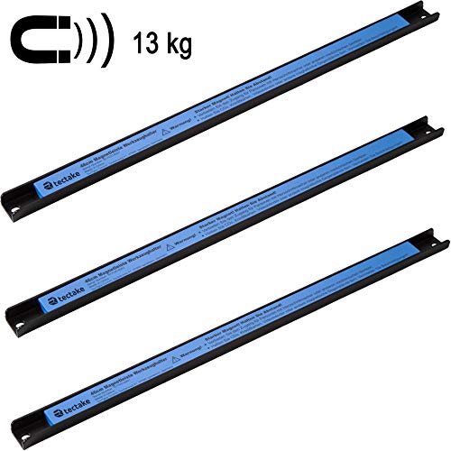 TecTake Banda magnética Soporte de Herramientas | Adecuado para Herramientas y Otros Utensilios magnéticos | Contiene Material de Montaje - Varios Modelos (3X 46cm | no. 402620)