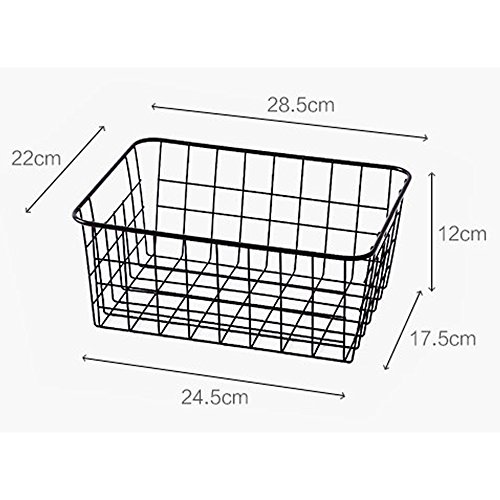 TEERFU - Cesta organizadora con asas para almacenamiento, ideal para cocina, despensa, congelador, armario, estantes de baño en alambre, organizador de maquillaje