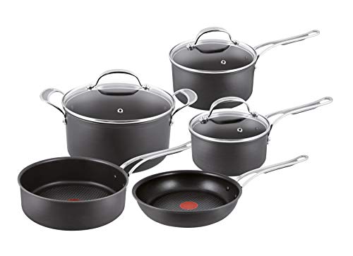 Tefal Jamie Oliver-Juego de Utensilios de Cocina (5 Piezas), Aluminio, Negro