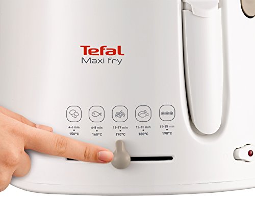 Tefal Maxi Fry FF1001 Freidora, 1900 W, 1.2 Kg, Aluminio, Blanco