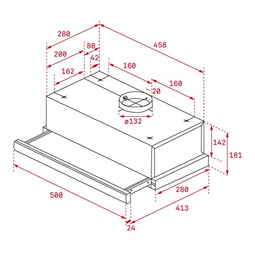 Teka TL1 52 - Campana (Canalizado, 332 m³/h, Montado en pared, Halógeno, 28 Lux), Anchura 50 cm